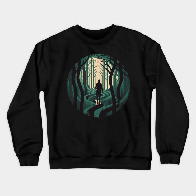 "The Dark and Twisty Road" Crewneck Sweatshirt by Kamran Sharjeel